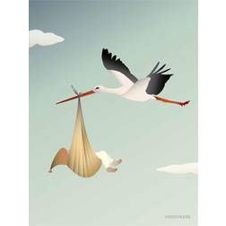 Vissevasse The Stork Unisex A7 Kort Plakat