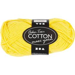 Creativ Company Pelote De Fil De Coton Oeko-Tex Cotton Maxi 80-85 m 50 g Jaune