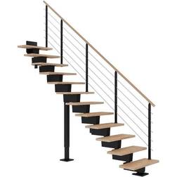 Dolle Portaat Dubai, suora, Design-kaide, öljytty pyökki, 16 askelmaa, 900mm, musta