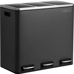 Songmics återvinningskorg, trippel papperskorg, 3 18L, pedalfack 3 4.76gal
