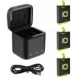 Telesin Box tre-kanals oplader 3 batterier til GoPro Hero 10 9 (GP-BNC-902-B)