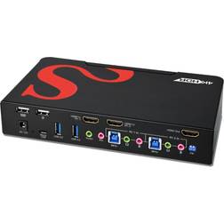 SIIG 2-Port HDMI 2.0 4K HDR Smart Console KVM Switch with USB 3.0 Multimedia Ports