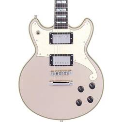 D'Angelico D'angelico Deluxe Series Brighton Solidbody Electric Guitar With Usa Seymour Duncan Humbuckers And Stopbar Tailpiece Desert Gold