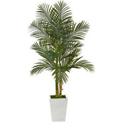 Nearly Natural 5.5Ft Golden Cane Artificial Palm Tree Planter