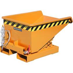 EUROKRAFTpro Mini tilting skip for chippings, capacity 0.15 mÂ³ orange RAL 2000