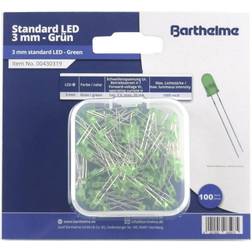 Barthelme LED-sortiment Grøn Rund 3 mm 100 mcd 30 ° 20 mA 2 V