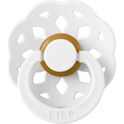 Bibs sut i naturgummi, Rund BOHEME White Singlepack 2 6-18 mdr