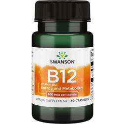 Swanson Vitamin B12 500 µg 30 Veggie Capsules