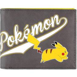 Pokémon MW142744POK Stylish Logo & Pika Bi-fold Wallet, Unisex, Grey/Yellow