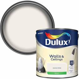 Dulux Jasmine Silk Emulsion Ceiling Paint, Wall Paint White 2.5L