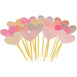 GUCUJI Toppers Funny Heart Glitter Muffinsform