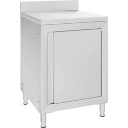 vidaXL Table de travail commerciale avec armoire 60x60x96 cm Inox Blanc