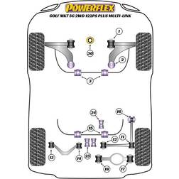 Powerflex Volkswagen Golf MK7 5G 4WD Fram bärarm Bak bussning