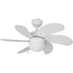 Edm Ventilateur de Plafond Modèle Aral Blanc Puissance 50W