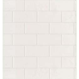 Brewster Home Fashions Faux Subway Tile Pre-Pasted Wallpaper, White