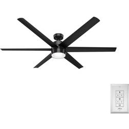 Hunter Solaria 72 Integrated Matte Black Ceiling Fan with Light Kit