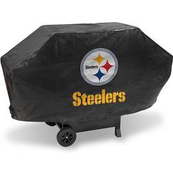 NFL Rico Industries Pittsburgh Steelers Black Deluxe Grill Cover Deluxe Vinyl Grill Cover 68"