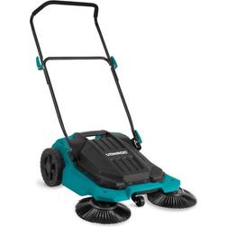 VONROC Push sweeper 65cm sweeping width 18 litre container sweeps up to 2600m2 per hour