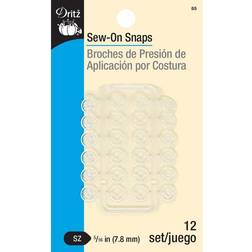 Dritz 12 Clear Sew-On Snaps 1/4"