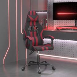 vidaXL Sedia da Gaming Girevole Nero e Rosso Vino in Similpelle