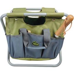 vidaXL Esschert Design Garden Tool Bag and Stool Grey GT85