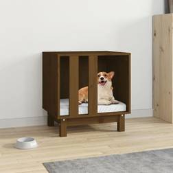 vidaXL Cama Para Perros Madera Maciza Pino Marrón Miel 50x40x52 cm - Marrón