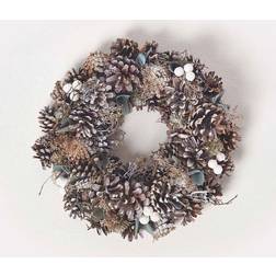 Homescapes Frosted Pinecone Christmas Wreath Decoration