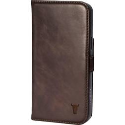 (Dark Brown) iPhone 14 Plus Leather Folio Case (MagSafe Compatible)