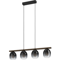 Eglo Filago Four Black/Transparent/Grey Pendellampa 88cm