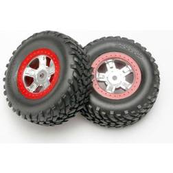 Traxxas Tires & Wheels SCT/SCT-Red Chrome 1/16 (2)