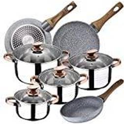 San Ignacio Kök batteri Premium Nona, rostfritt Juego de utensilios de cocina con tapa