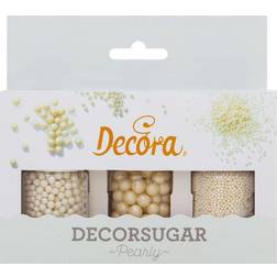 Decora Strössel Pärlemo Pearl. Sockerpärlor Nonpareil 3-Pack Tårtdekoration