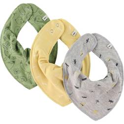 Pippi Bandana Bib 3-pack Silver Dry Green