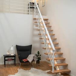 Dolle Portaat Sydney, suora, Pure-kaide, öljytty pyökki, 11 askelmaa, 750mm, valkoinen