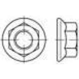 Toolcraft 139774 Låsemøtrikker med flange M10 DIN 6923 Stål Galvaniseret 500 stk