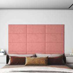 vidaXL Paneles De Pared 12 UDS Terciopelo Rosa 60x30 cm