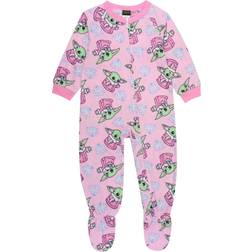 AME Sleepwear Grogu Pink Toddler Blanket Sleeper Green/Pink/Blue 4T