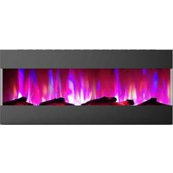 Recessed wall mounted electric fireplace