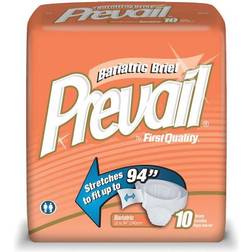 Prevail Adult Incontinence Brief Bariatric Tab Closure Disposable Heavy Absorbency White Count