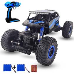 SZJJX RC Cars Off-Road Remote Control Car Trucks Vehicle 2.4Ghz 4WD Powerful 1: 18 Racing Climbing Cars Radio Electric Rock Crawler Buggy Hobby Toy for Kids Gift-Blue Blue