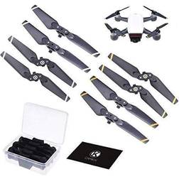 CAMKIX Propellrar ersättning för DJI Spark – 2 set (8 blad) – med bekväm förvaringslåda – hopfällbara vingar med snabbfrigörande – flygtestad design – viktigt tillbehör för din DJI Spark drönare