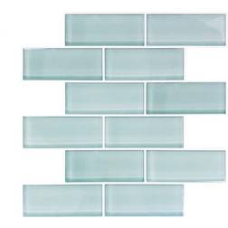 RoomMates TIL4964FLT Aqua Seaglass Subway Peel and Stick Sticktile Blue