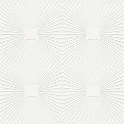 Brewster A.S Creation Blown Vinyl White Paintable Embossed Wallpaper Starburst