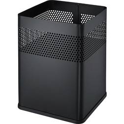 Helit Waste paper bin, square, capacity 18 l, WxHxD black, pack 2