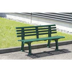 Park bench made of plastic, with 9 slats, width 1500 mm, steel