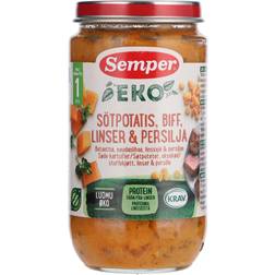 Semper EKO Mos Med Sødekartoffel, Bøf, Linser & Persille