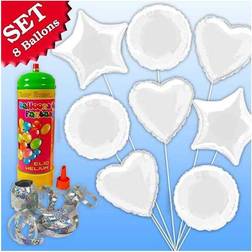 Wiking Ballongas-Set "WEISS" Dekoration 10er Set