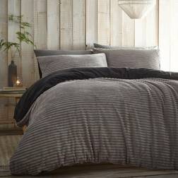 Portfolio Home King Alaska Ribbed Fleece Duvet Cover Silver, Grey