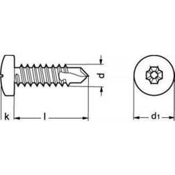 Lemvigh-Müller 4,2X25 DIN 7504-N FZB panhoved pladeskrue 1000stk