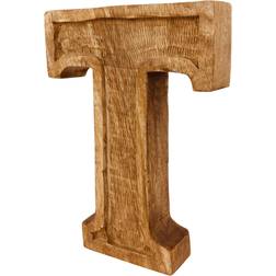 Geko Hand Carved Wooden Embossed Letter T